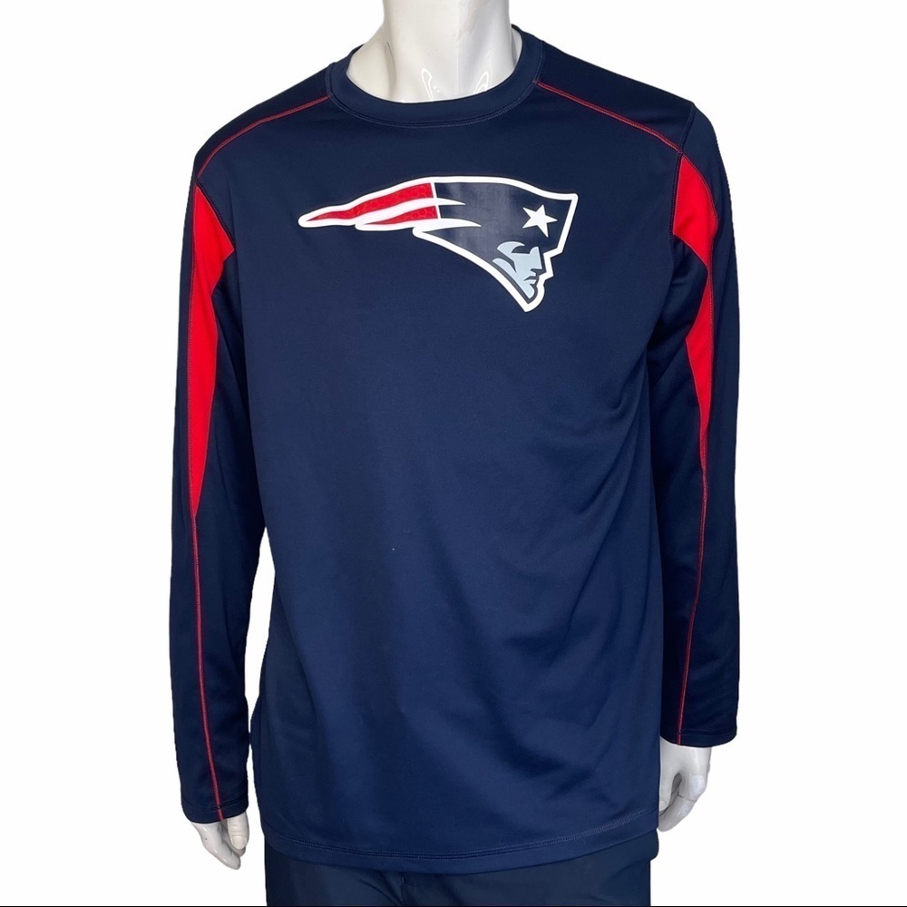 New England Patriots Jersey Pullover Size Large Men Long Sleeved Blue  Sports